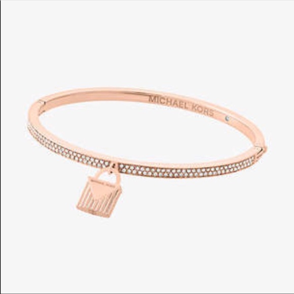 Michael Kors Pave Rose gold tone charm bangle NWT - Picture 8 of 8